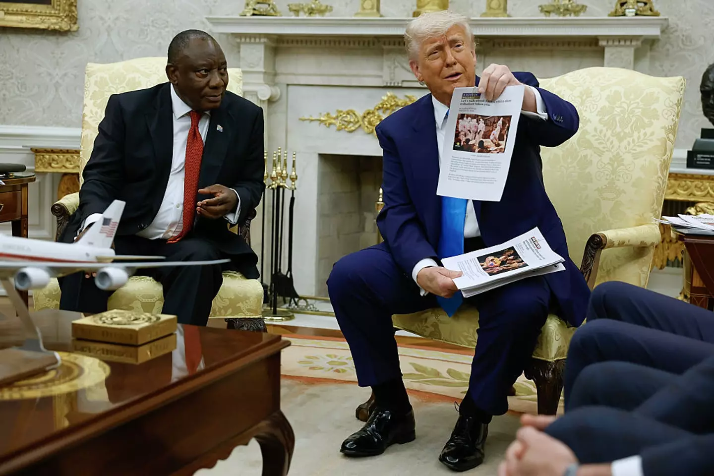 Trump was questioned heavily by reporters during his meeting with the South African president (Chip Somodevilla/Getty Images)