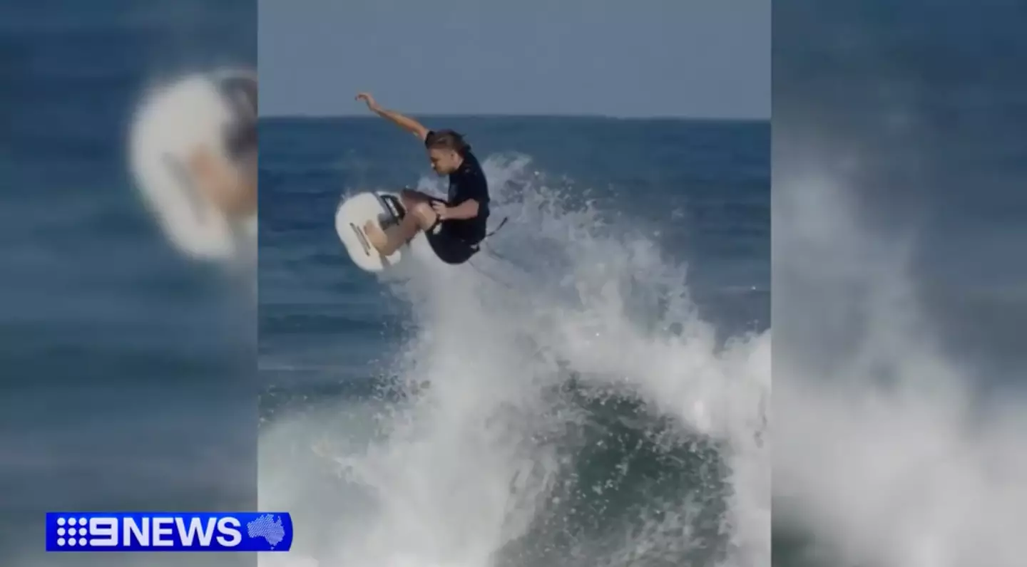 Kai McKenzie was attacked by a great white shark (Nine)