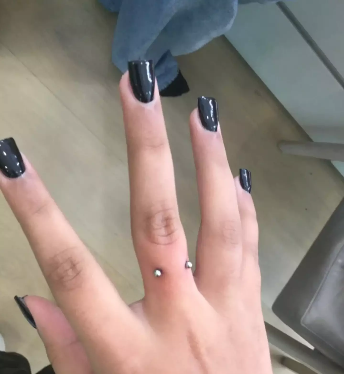 Further images of North's finger piercing have been shared on social media (TikTok/@kimandnorth)