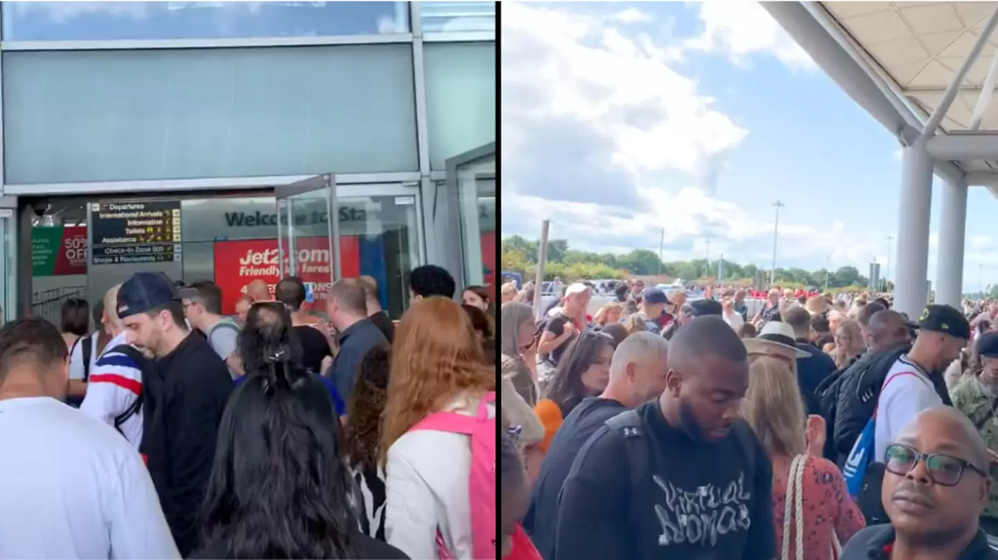 ‘Absolute shambles’ mass evacuation at UK airport as emergency services are called