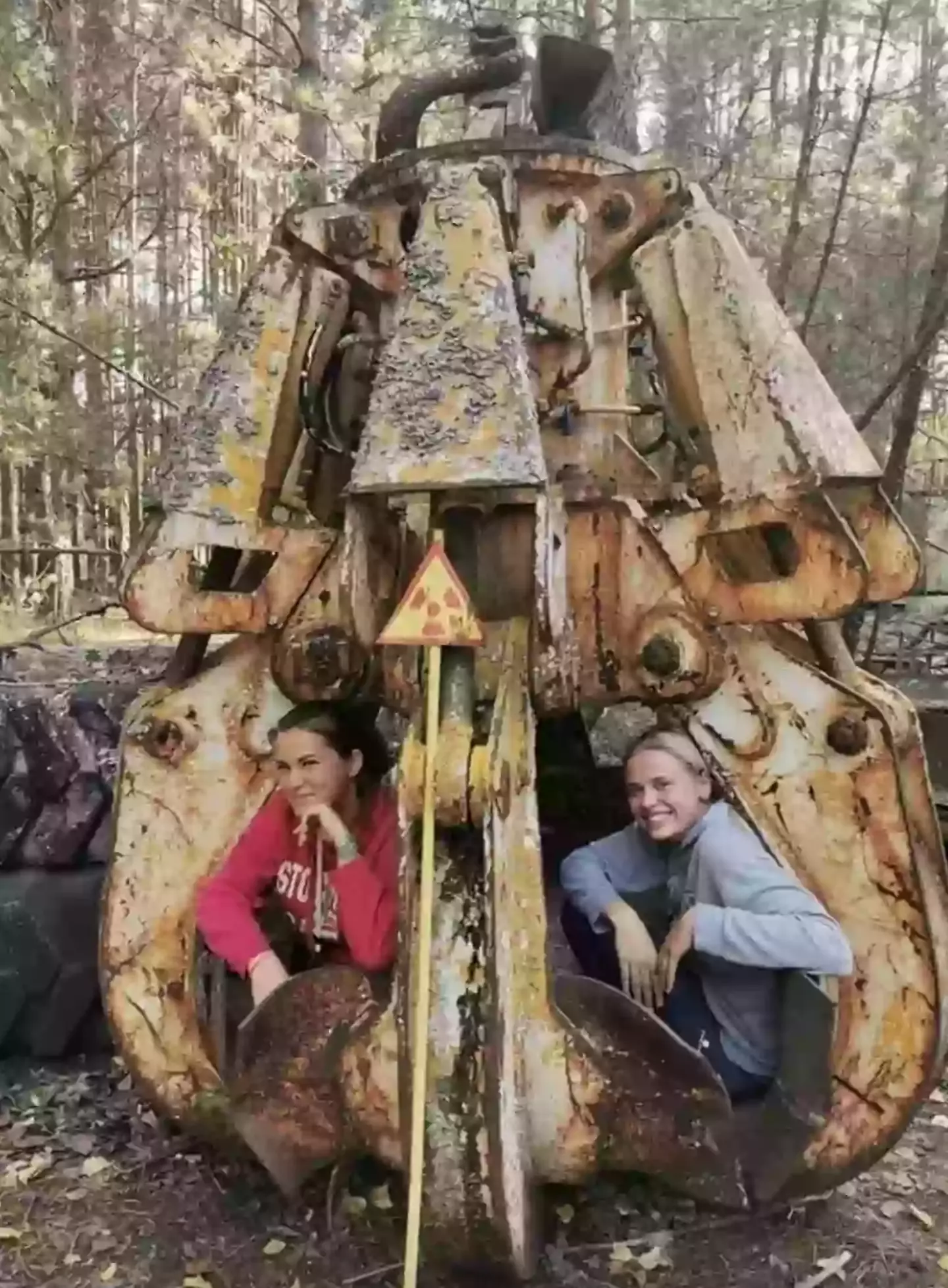 The tourists thought it'd be a bright idea to make contact with the radioactive claw (Reddit)