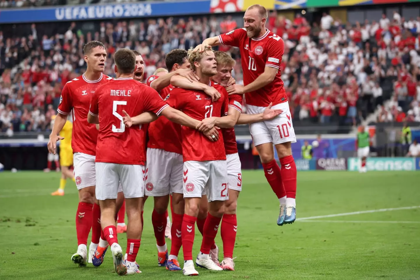 Denmark has been fined by UEFA. (Alex Grimm/Getty Images)