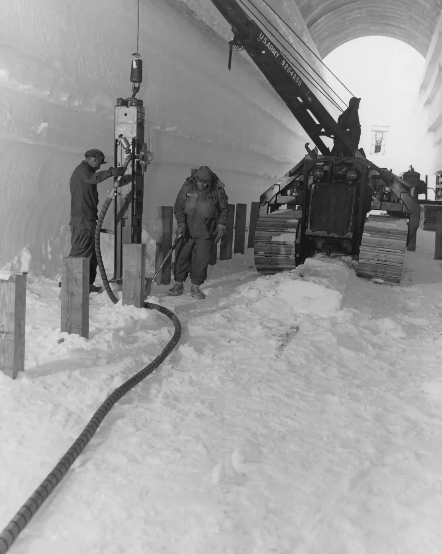 Laying foundations in the living and working quarters of Camp Century (US Army/Pictorial Parade/Archive Photos/Getty Images)