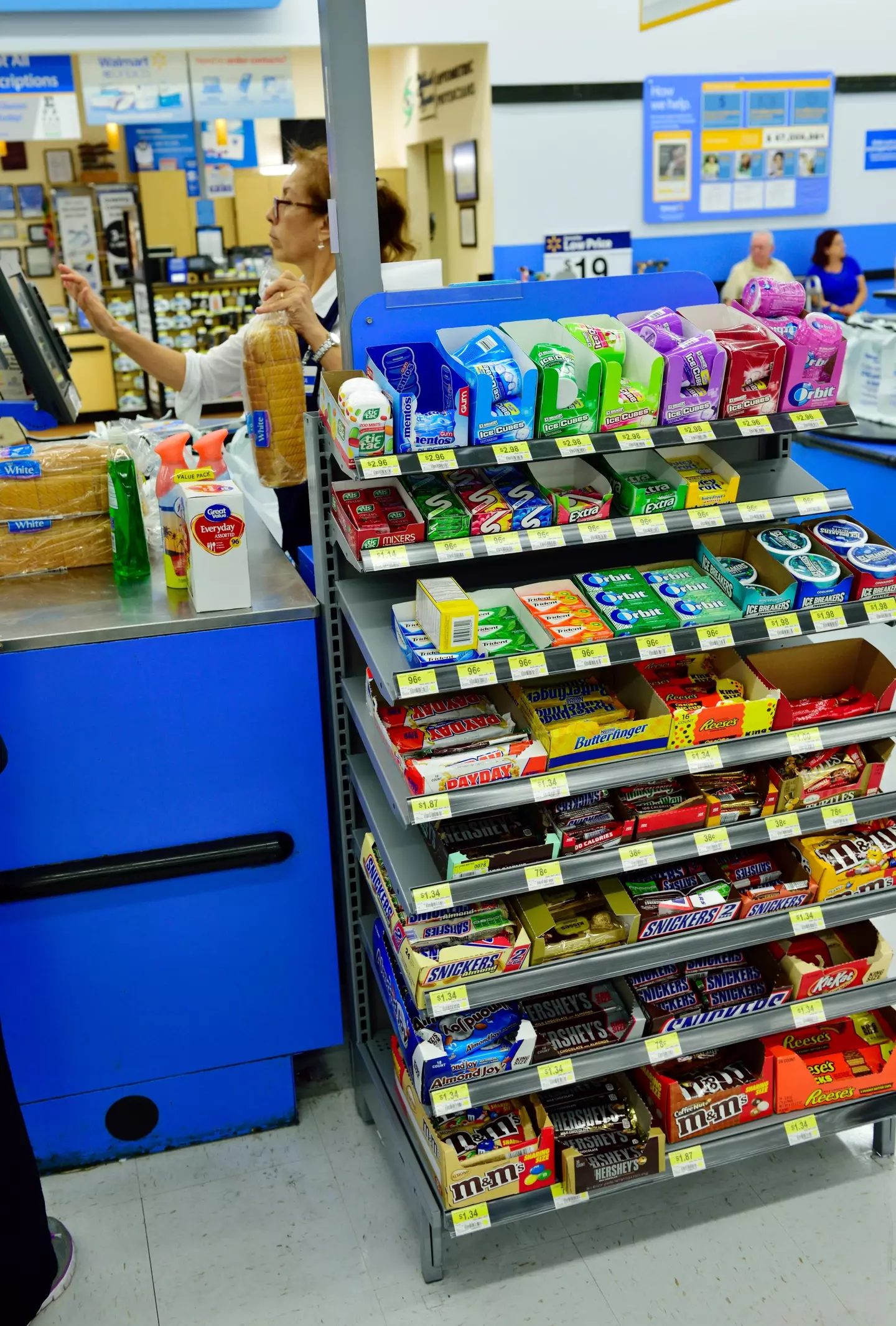 A ban on sweets and chocolates at the checkout is due to come in next month.