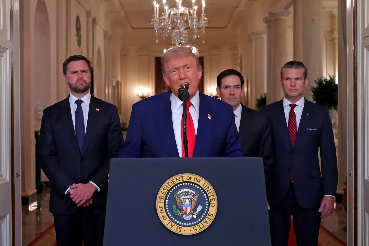Donald Trump claimed the US had 'obliterated' the three targets it struck in Iran (CARLOS BARRIA/POOL/AFP via Getty Images)