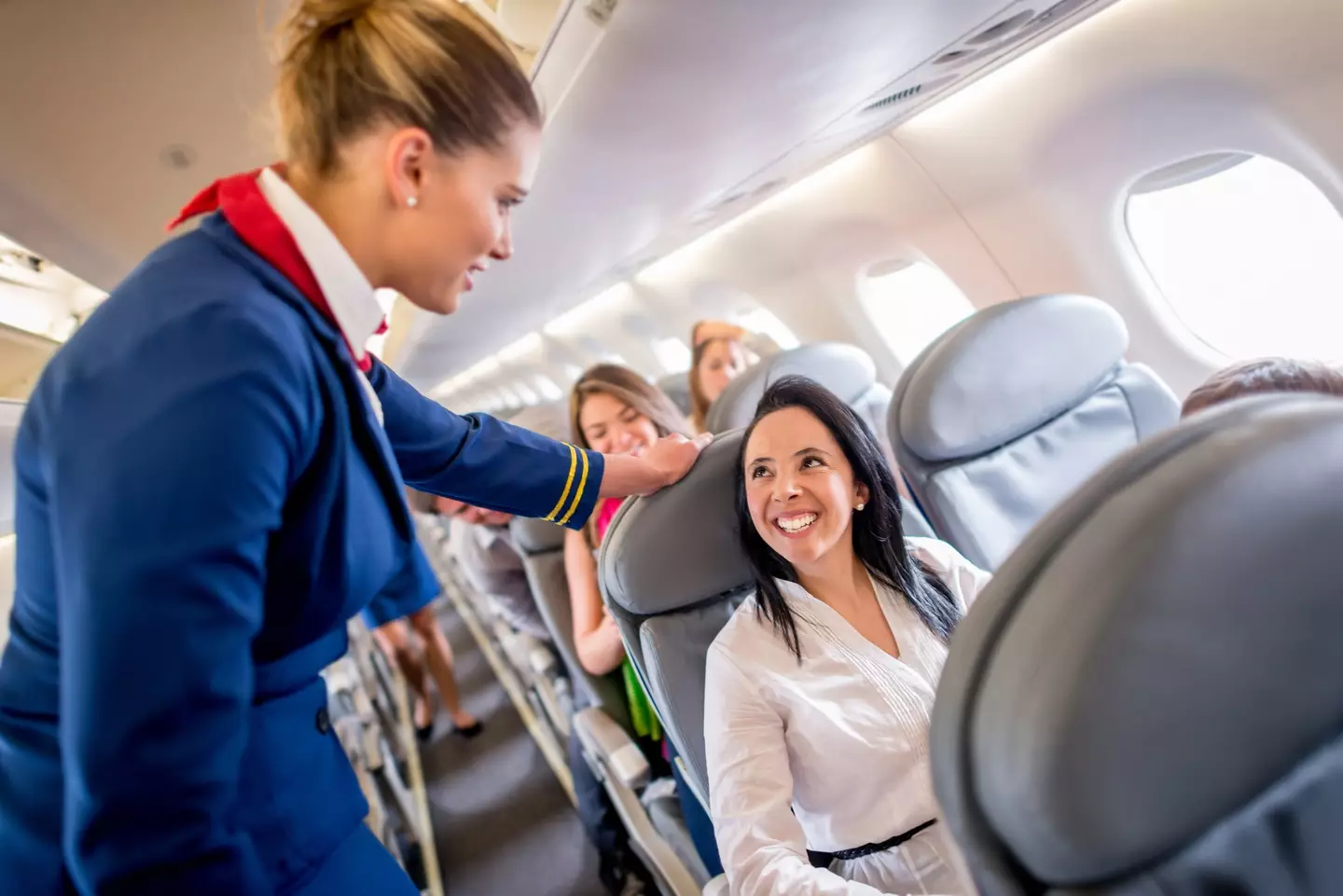 "I'm watching you, problem passenger. Then I'll talk s**t about you in a TikTok video." (Getty Stock Photo)