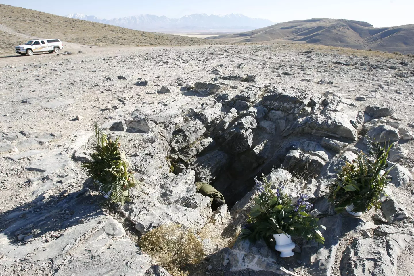 The entrance to the cave.