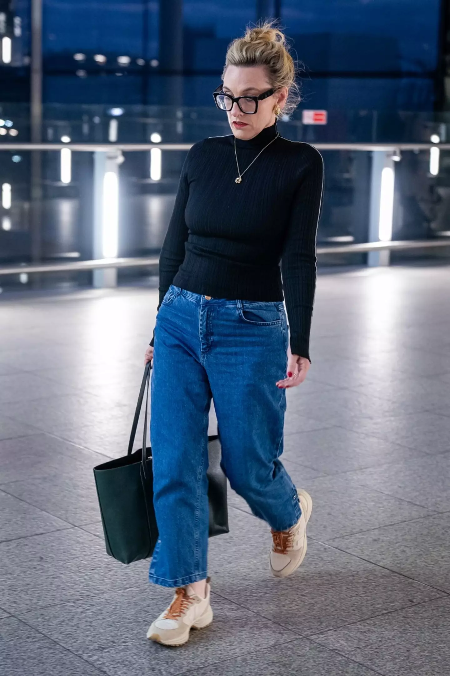 The restaurant critic was pictured on Tuesday morning (28 November) as she arrived in London.