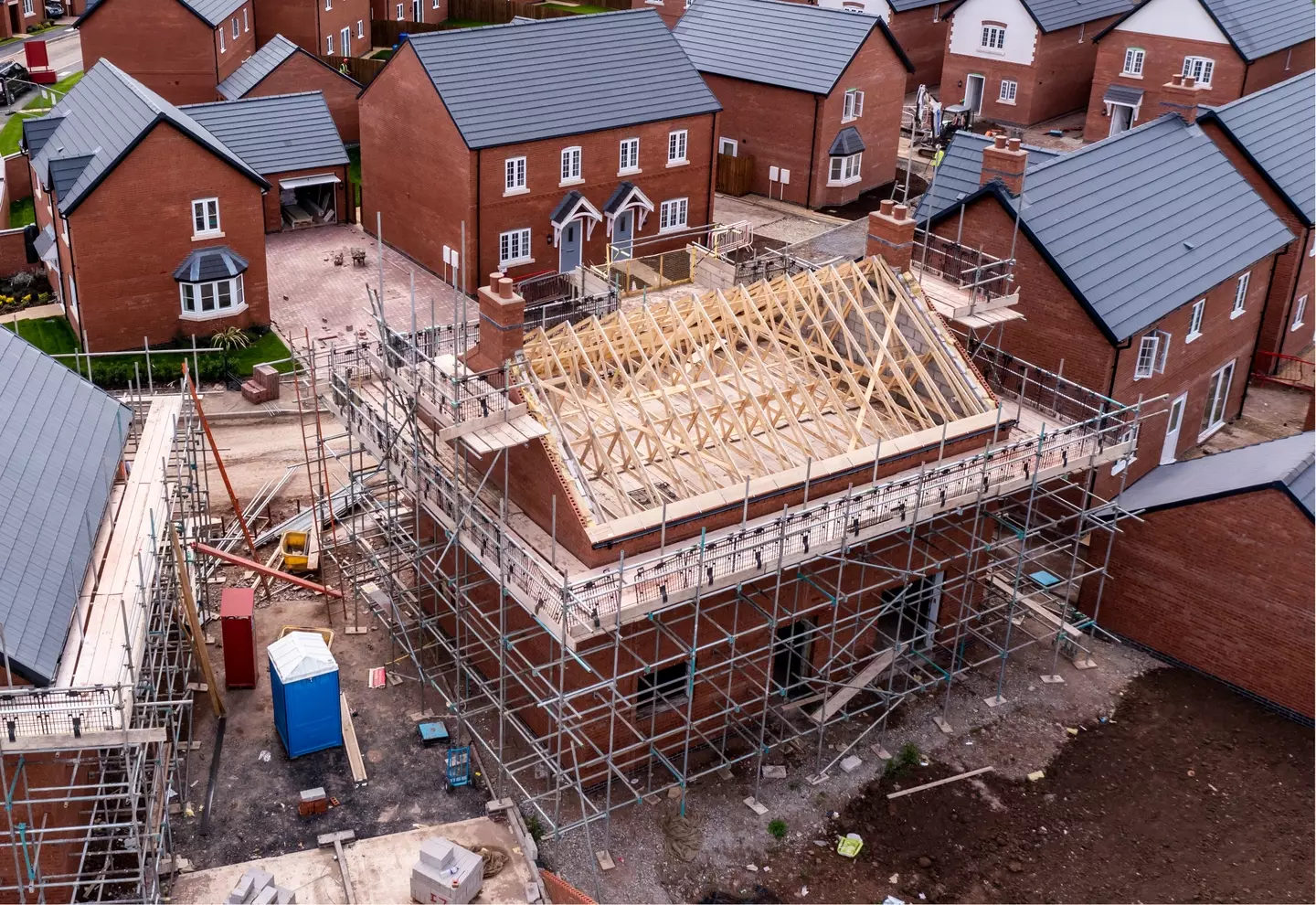 Houses under construction.