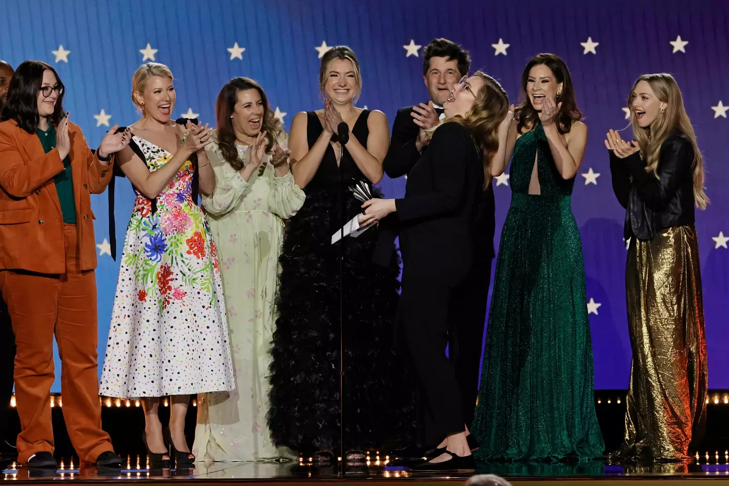 She had to borrow a jacket when the show won an award. (Kevin Winter/Getty Images for Critics Choice Association)