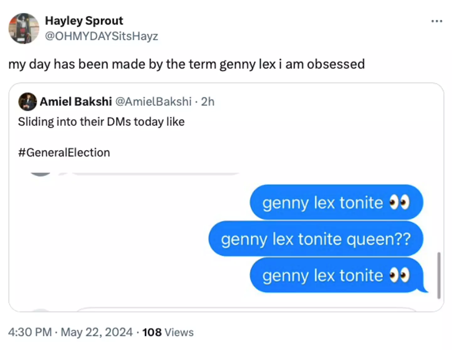 Social media can't handle it. (X/@OHMYDAYSitsHayz)