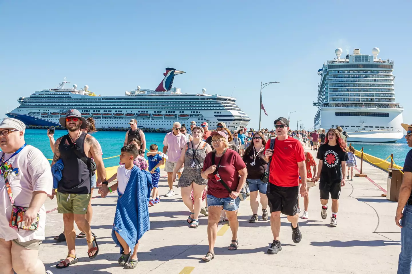 Cruise ship passengers disembarking at Costa Maya, Mexico (Jeff Greenberg/Universal Images Group via Getty Images)