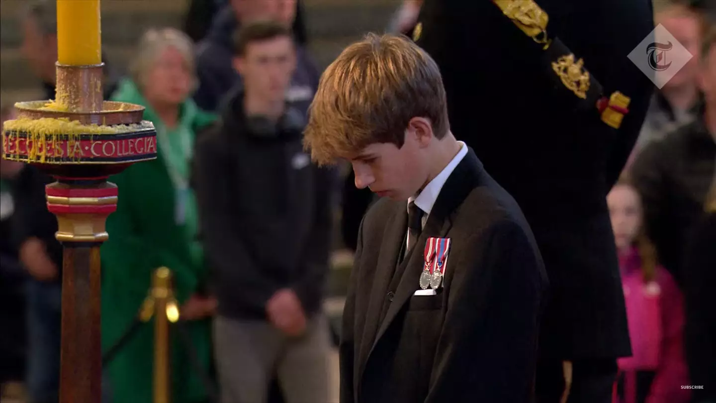 James, Viscount Severn at Westminster Hall paying his respects yesterday.