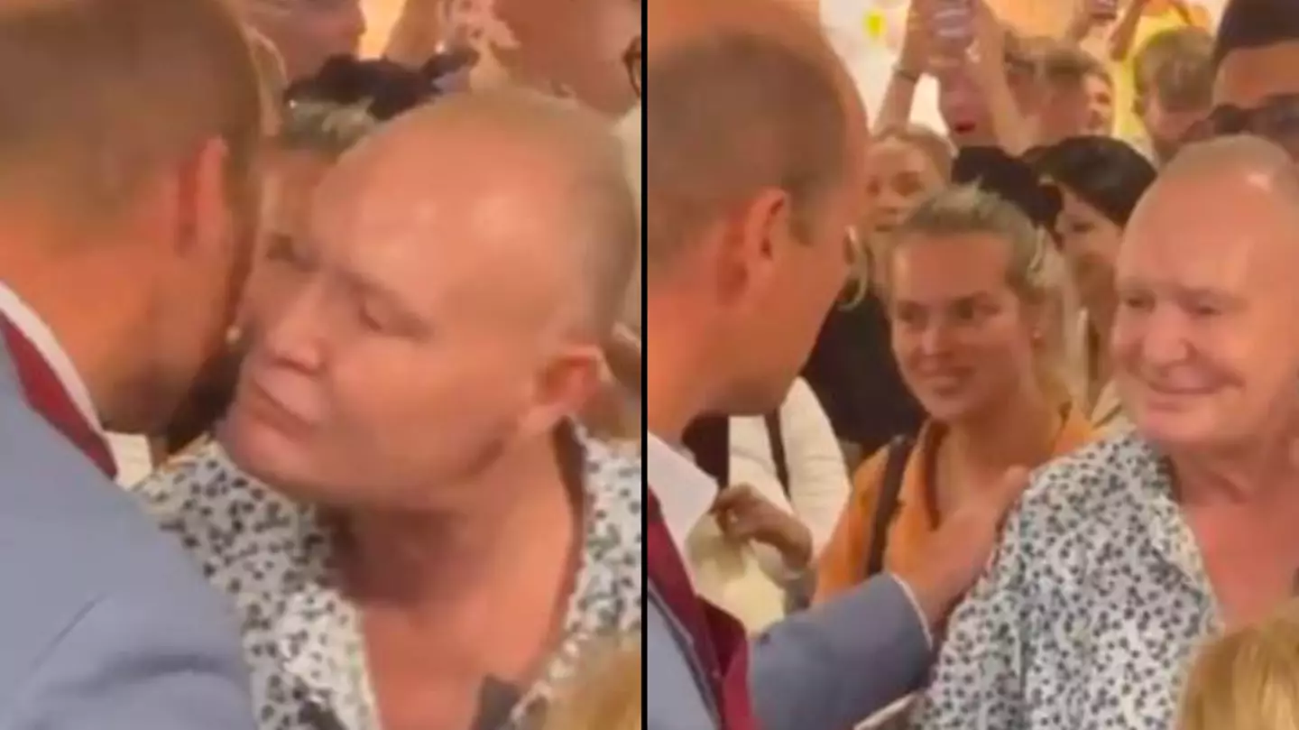 Paul Gascoigne kisses Prince William in random Pret a Manger encounter