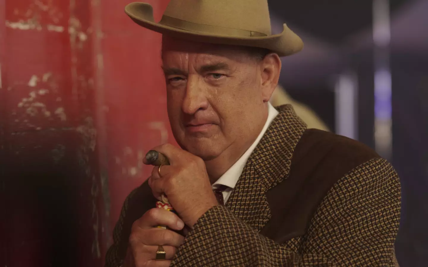 Tom Hanks dodged a question about his accent in upcoming biopic Elvis.