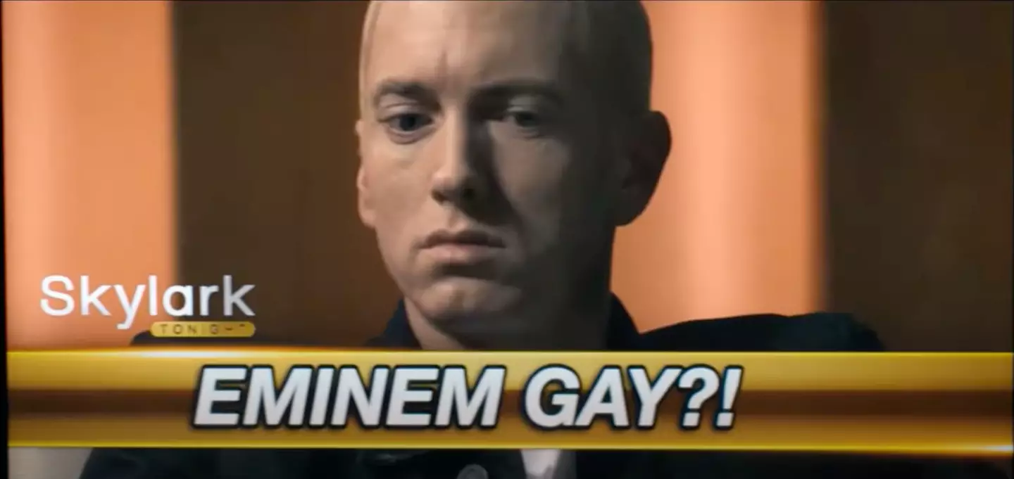 Eminem 'came out' during the absurd scene. (Sony Pictures Releasing)