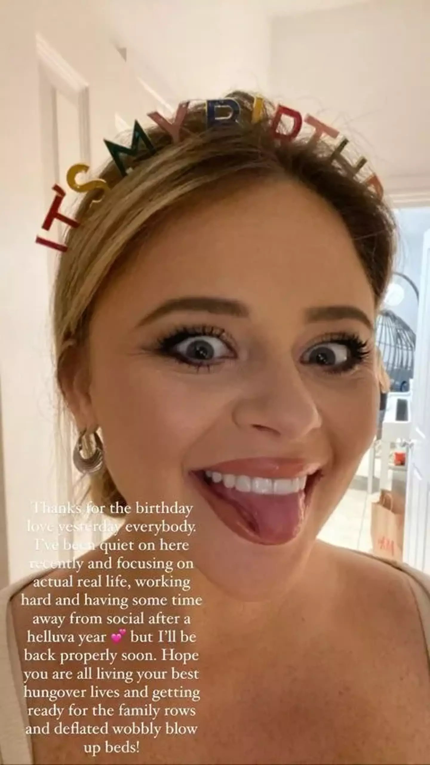 Emily Atack said she was stepping back from social media.