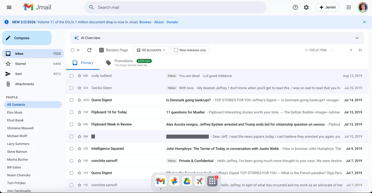 Epstein's emails have been fully recreated (Jmail)