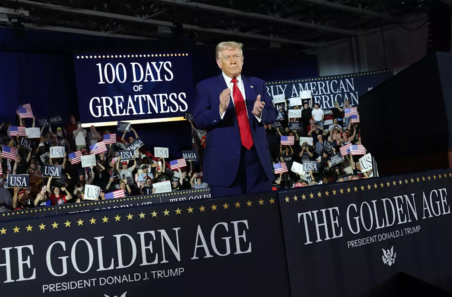 Donald Trump has marked 100 days in his second term of presidency (Scott Olson/Getty Images)