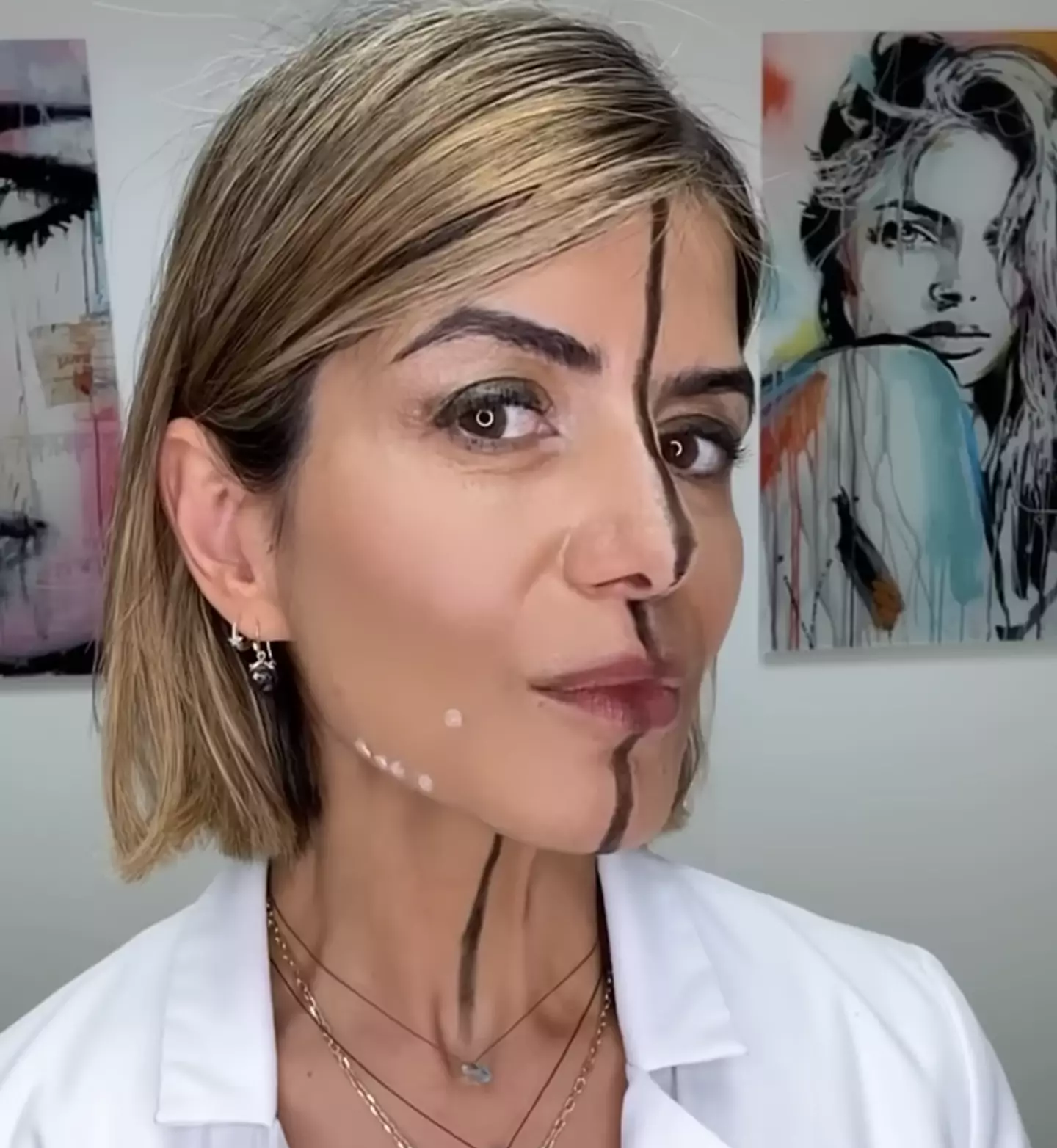 Dr Bita Farrell injected only one side of her face to prove the power of Botox (Instagram/@drbitafarrell)