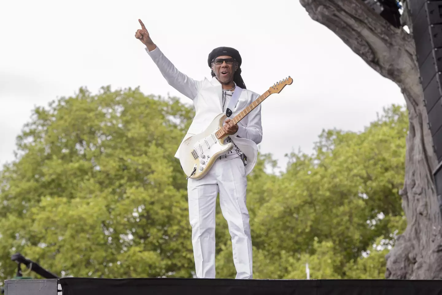 Nile Rogers performing with Chic at the British Summertime Festival in Hyde park, London.