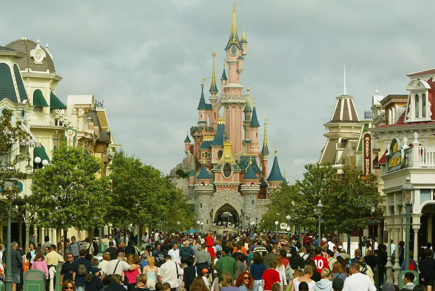 The mock wedding reportedly unfolded in front of the theme park's iconic Sleeping Beauty castle (Pascal Le Segretain/Getty Images)