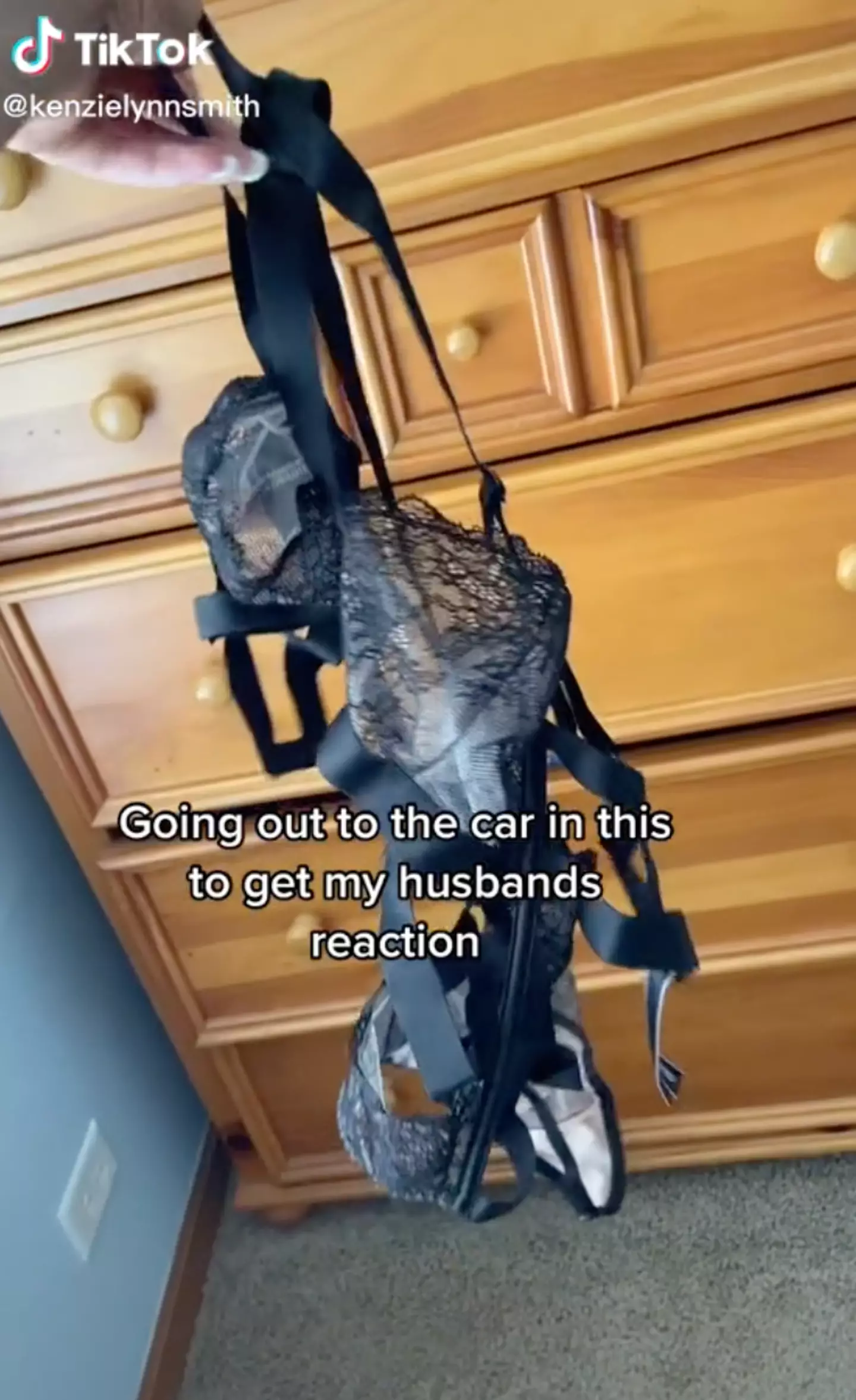 A woman was left mortified when she tried to surprise her partner wearing lingerie.