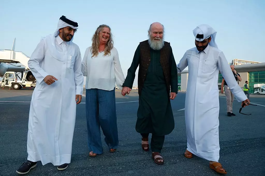 They were delighted to see the Qataris (KARIM JAAFAR/AFP via Getty Images)