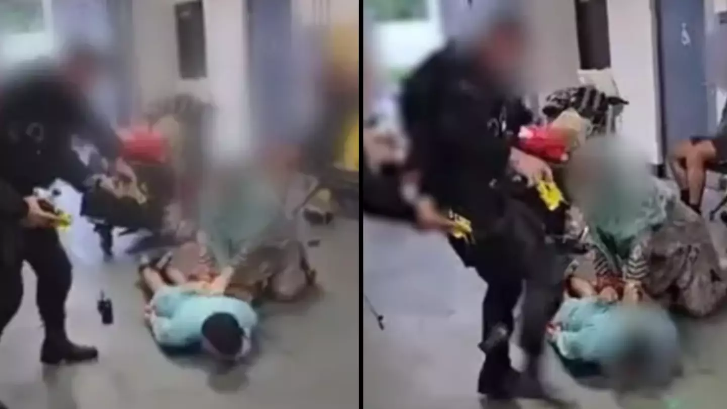Police filmed 'stamping on man's head' in shocking footage at Manchester Airport