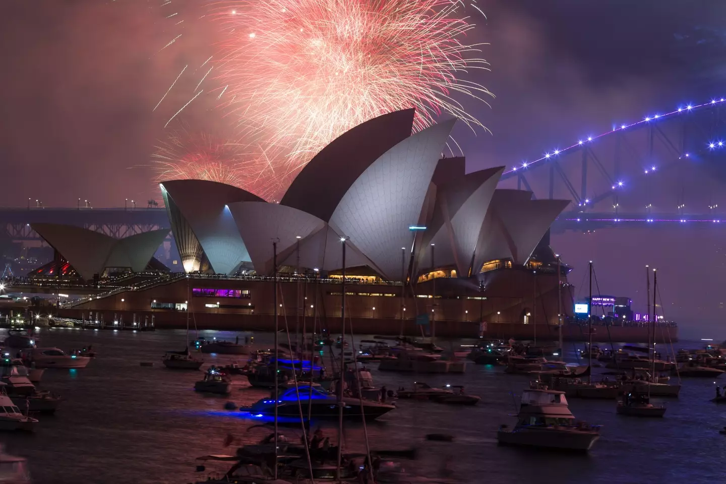 Sydney hosted two fireworks displays, one at 9:00pm and another at midnight.