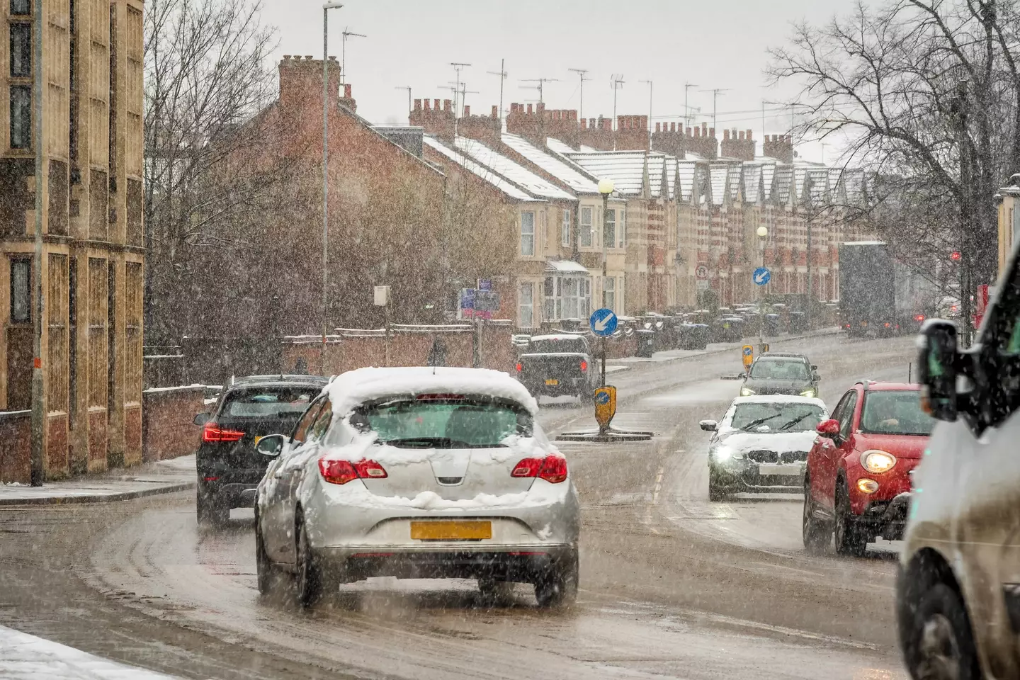 Be careful if you're driving with snow on your car.