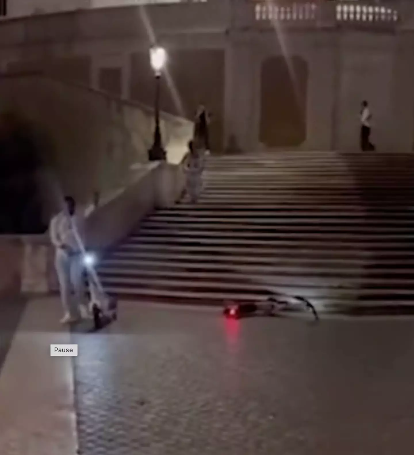 The fallen scooter caused £21,000 worth of damage to the historical steps.