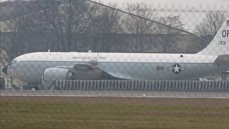 The WC-135R Constant Phoenix, known as the 'nuke sniffer', has landed in the UK (Stephen Huntley)