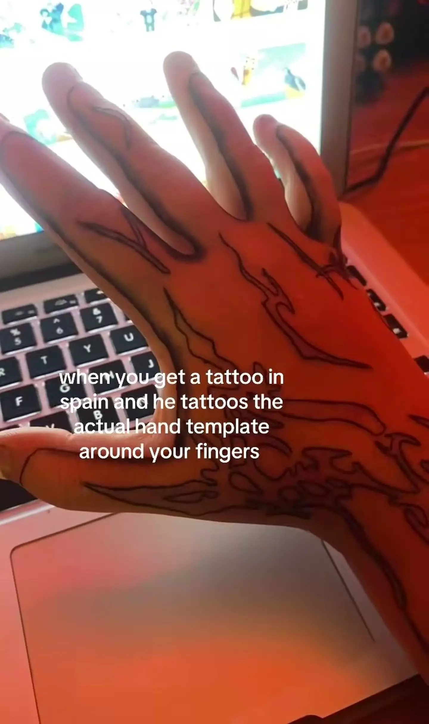 The Brit made a TikTok about the tattoo mishap (Kennedy News and Media)