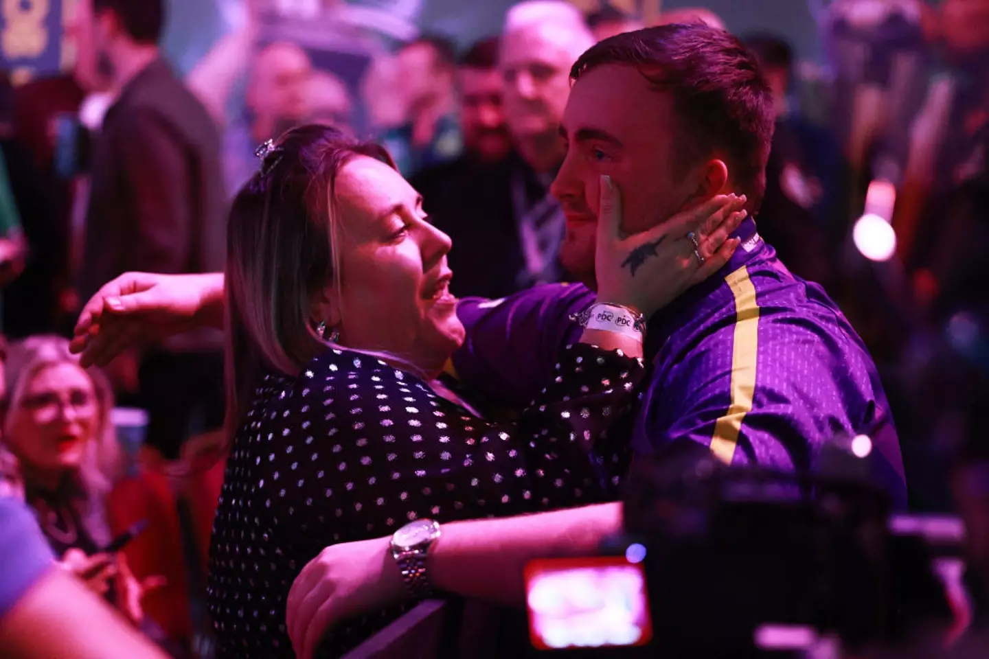 Luke celebrated with his mum.