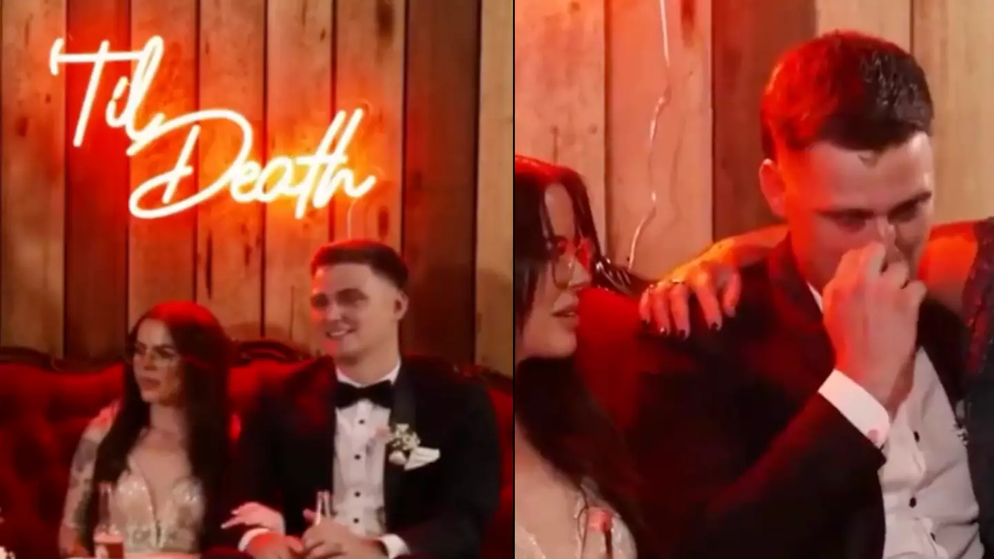 Heartwarming moment best man's speech was recreated with AI and played to groom at wedding after passing away