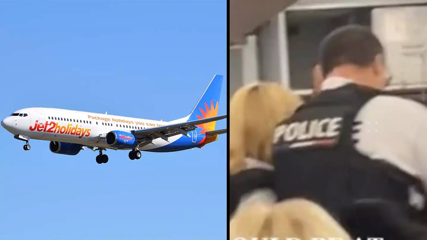 Dad restrains woman who stripped and tried to storm Jet2 cockpit during flight