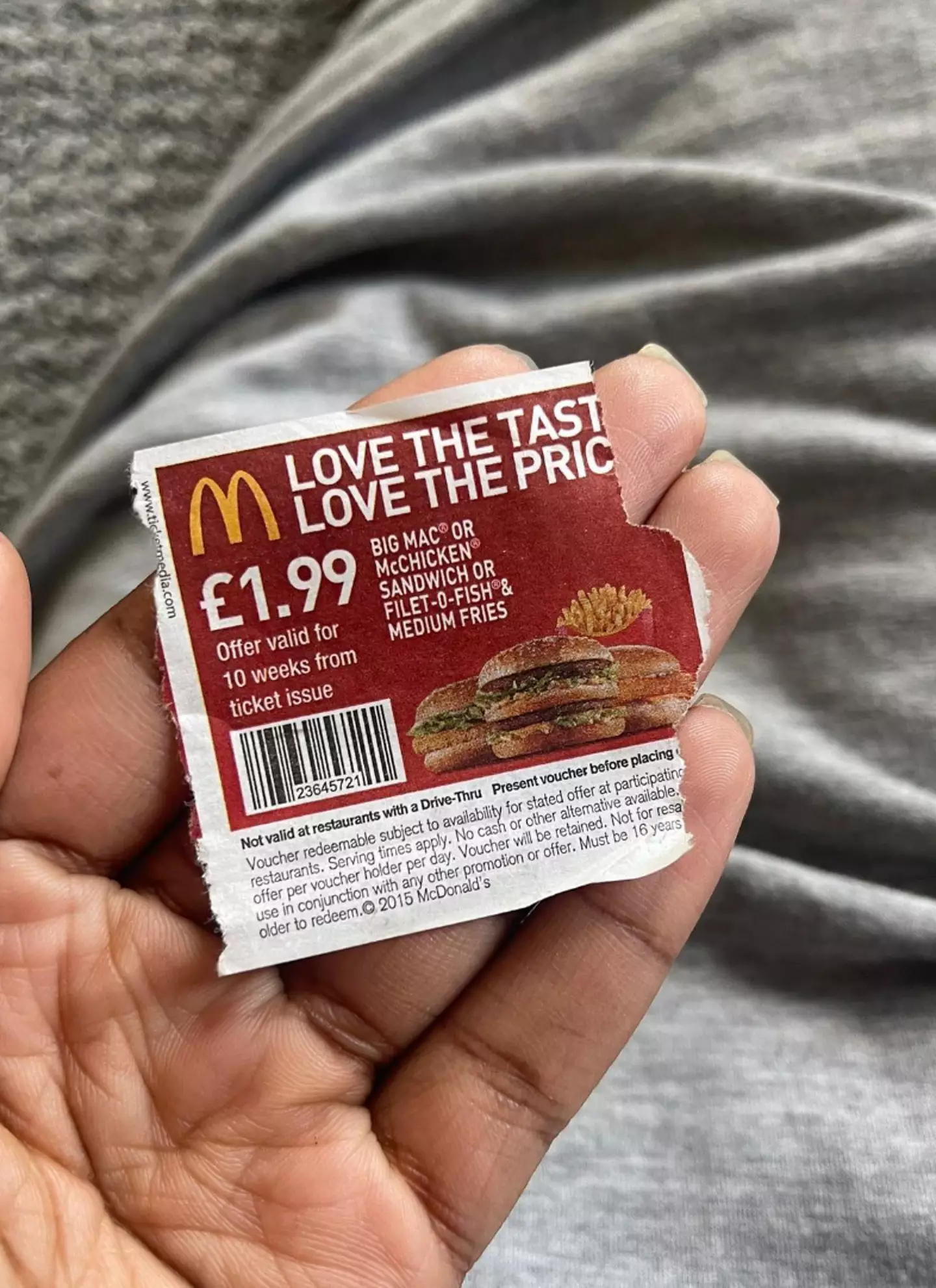 The nostalgia is real with this McDonald's coupon from 2015.