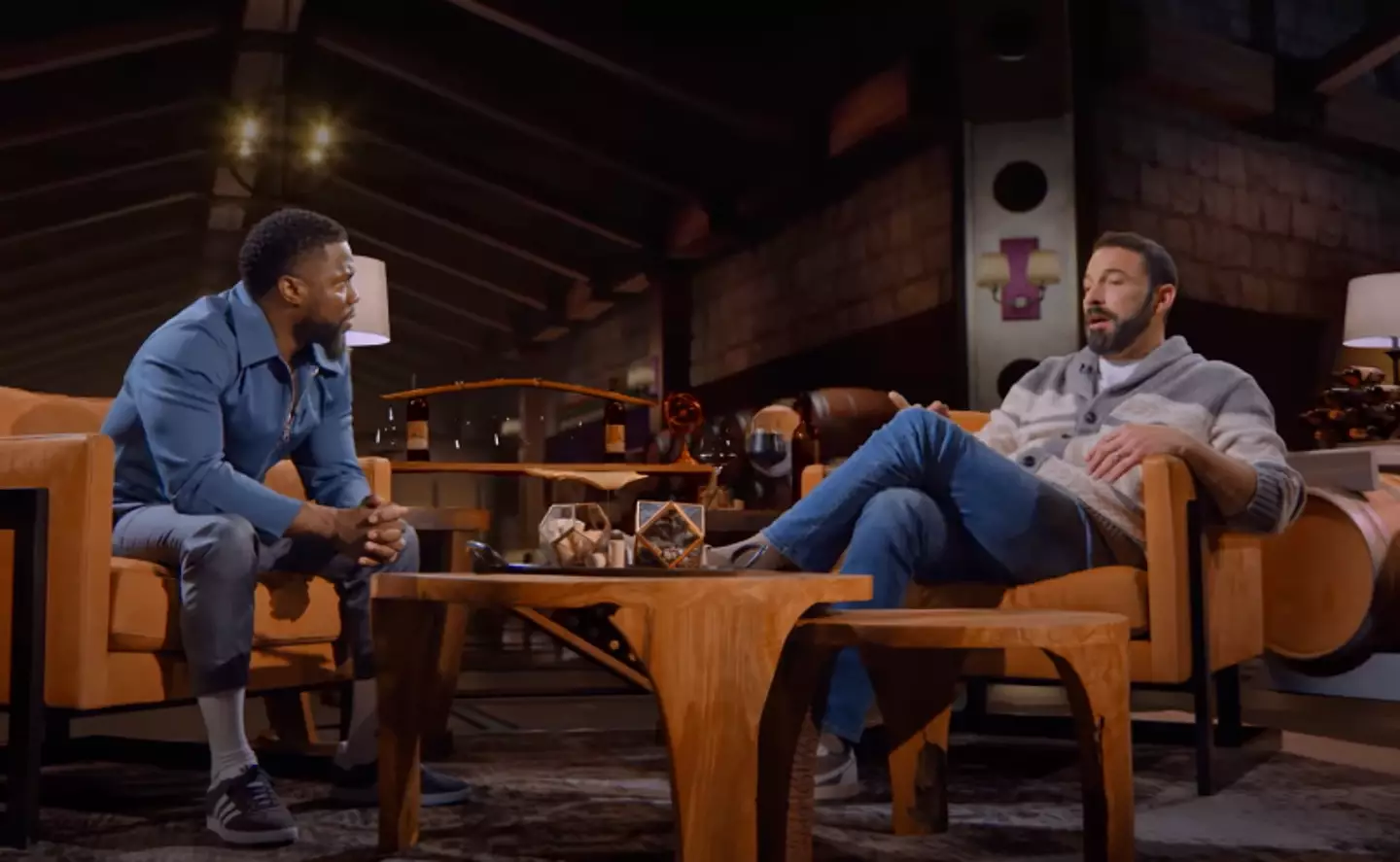 Affleck opened up to Kevin Hart on his talkshow. (Peacock)