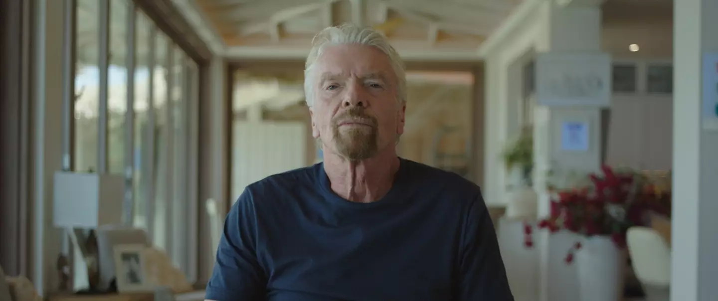Branson's documentary on HBO opens with him recording a goodbye message for his family ahead of his trip to space.