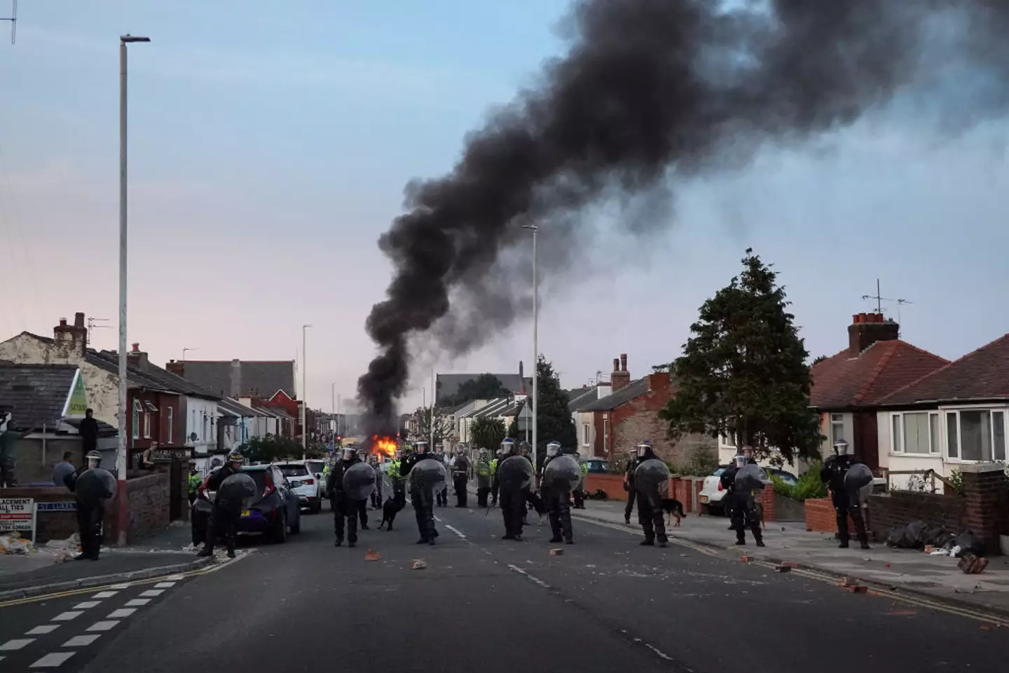 Police struggled to contain riots in the Merseyside town. (Getty Images)