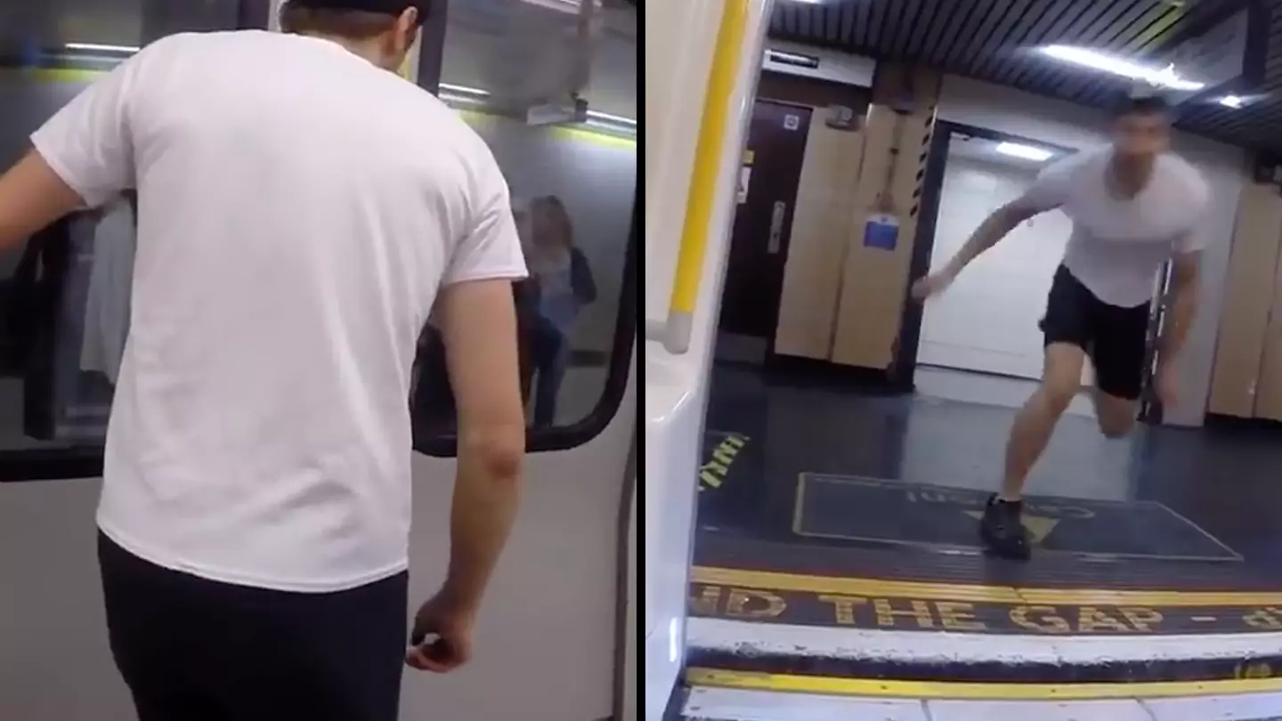 Unbelievable video shows man running between London stations to get on same tube