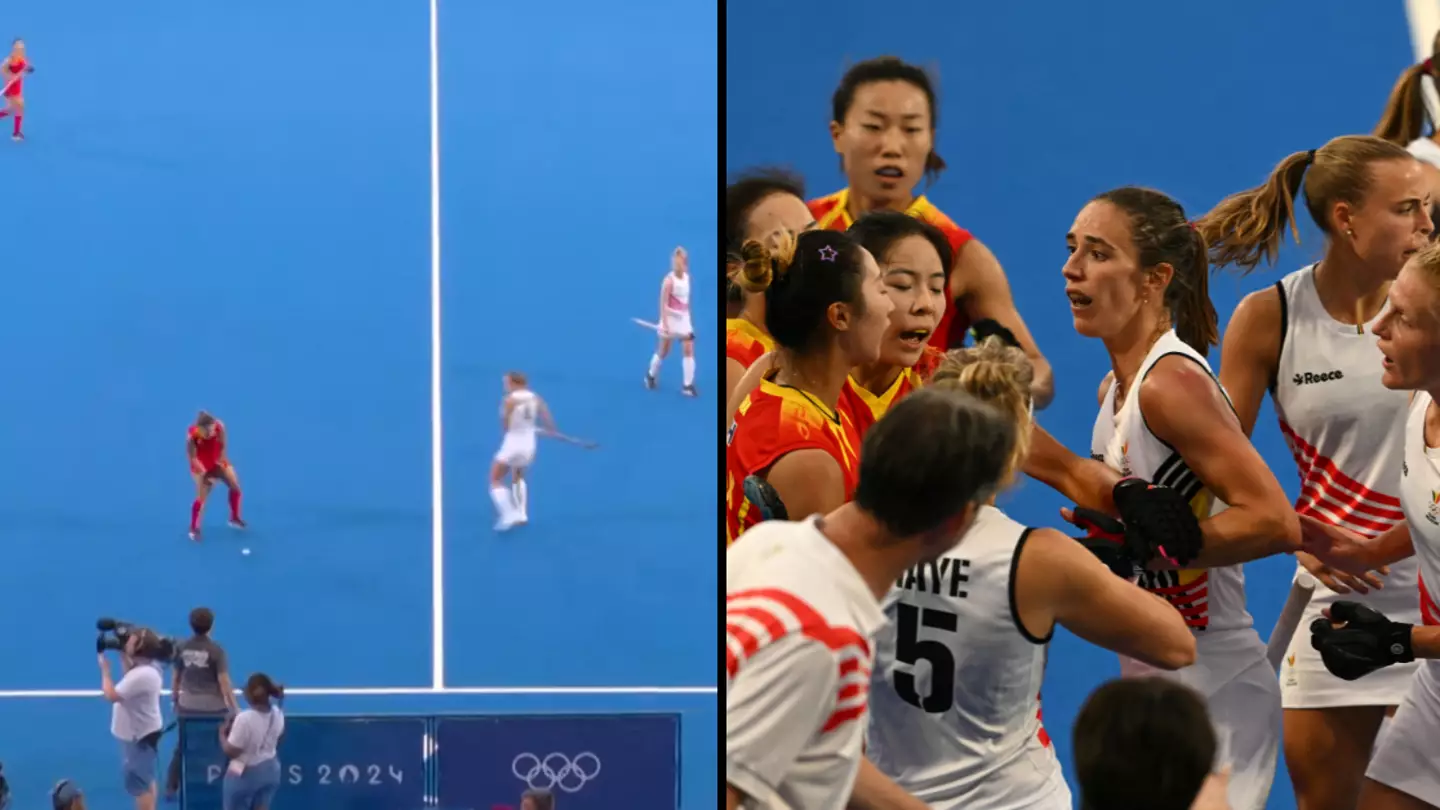 Carnage as hockey player smashes ball at opponent from point blank range after final whistle