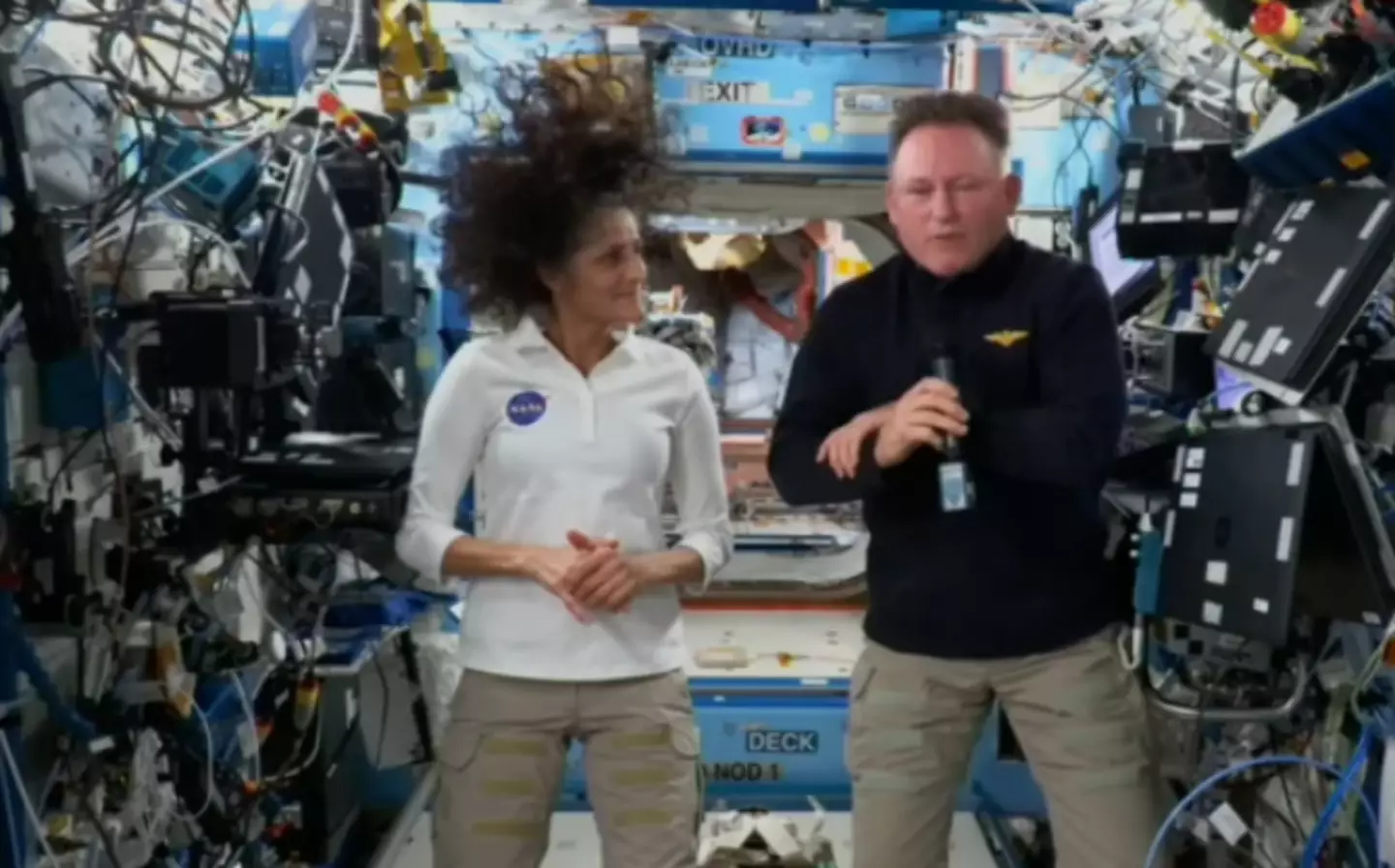 The pair are stuck in space until next year. (NASA)