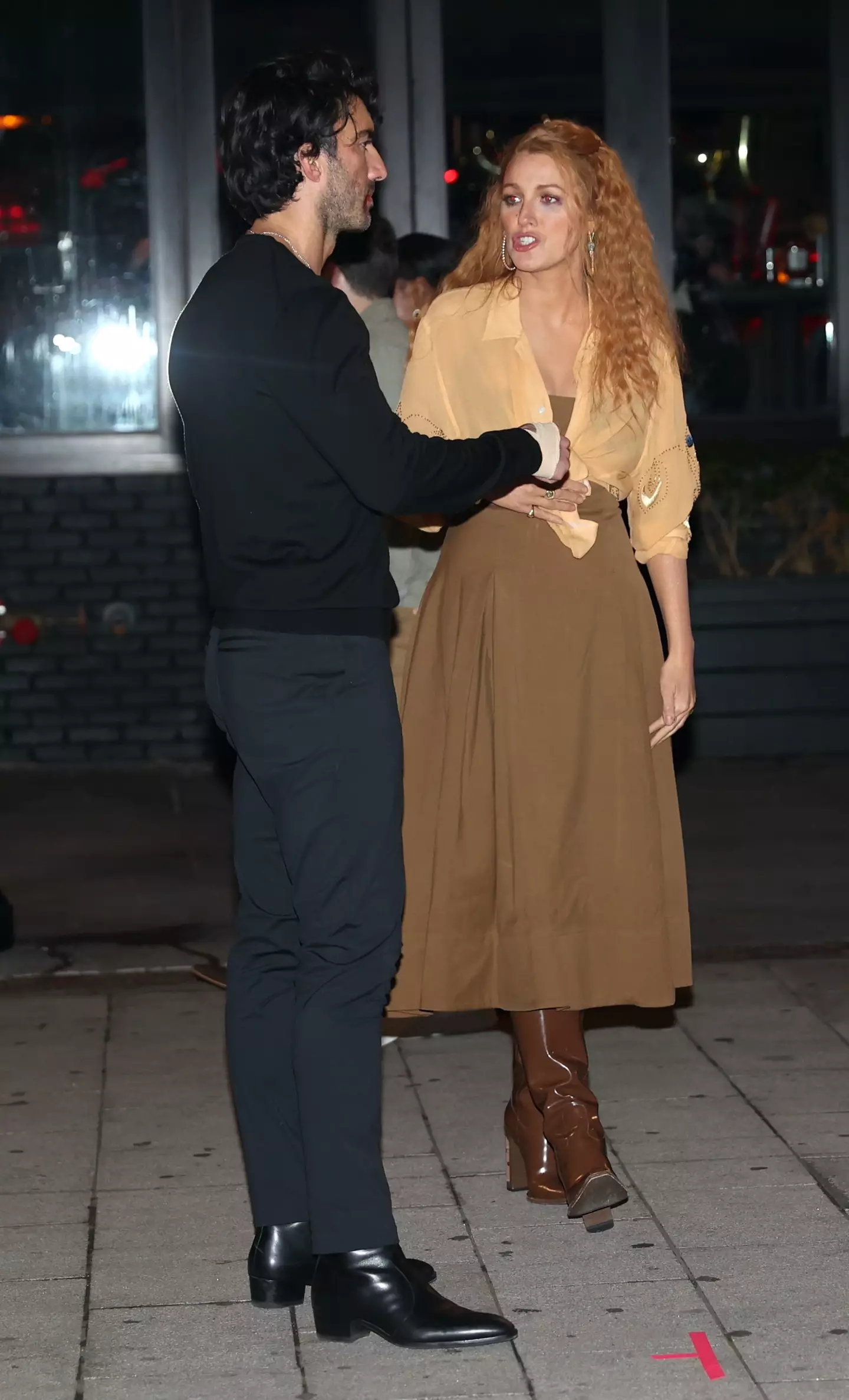 Baldoni and Lively filming for It Ends With Us. (Jose Perez/Bauer-Griffin/GC Images)
