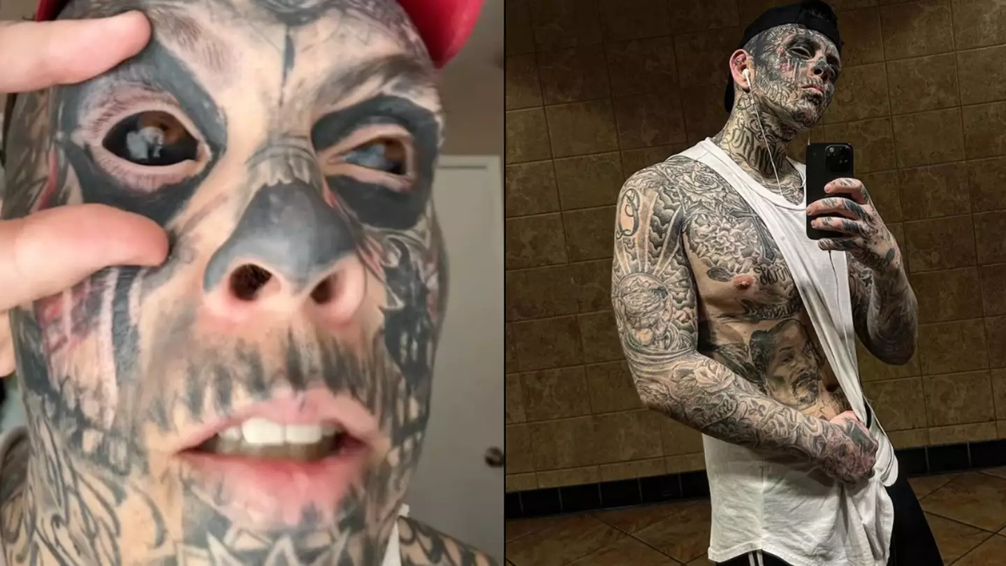 Man who spent $10,000 getting eyes tattooed black answers ‘most common question’ about procedure