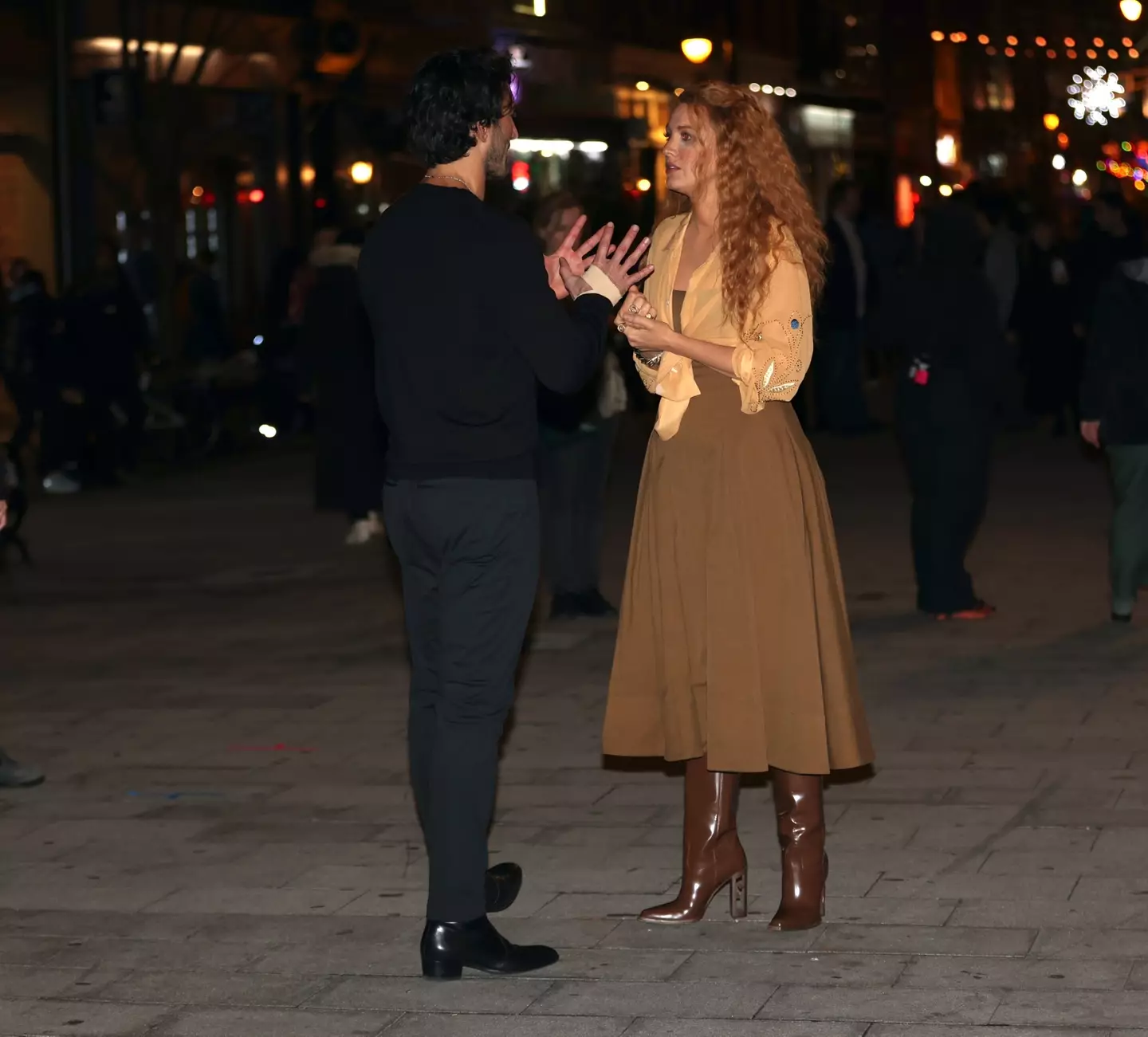 Baldoni and Lively on the set of It Ends with Us. (Jose Perez/Bauer-Griffin/GC Images)