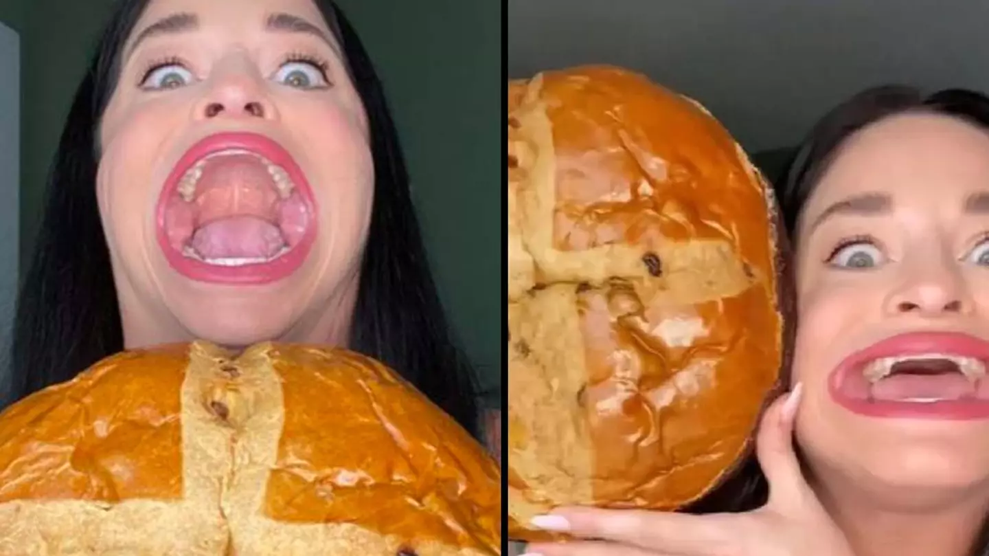 Aldi Release Huge Hot Cross Bun That Even Woman With World’s Largest Mouth Can’t Eat