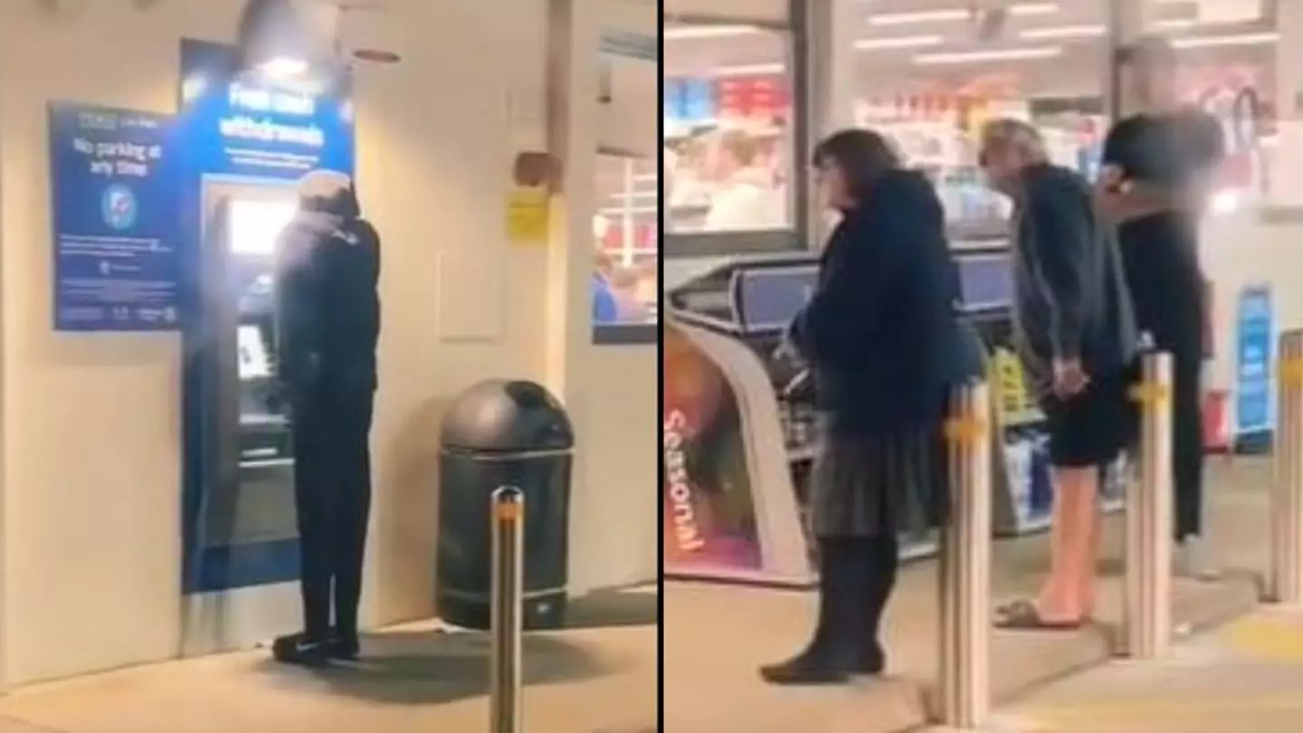 Man leaves mannequin outside Tesco cashpoint leaving queue of frustrated people waiting