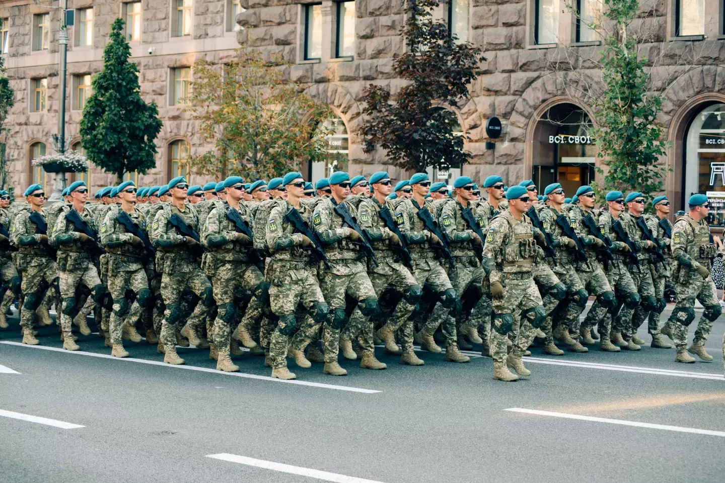 The Ukrainian troops are checking for signs of Russian invasion.